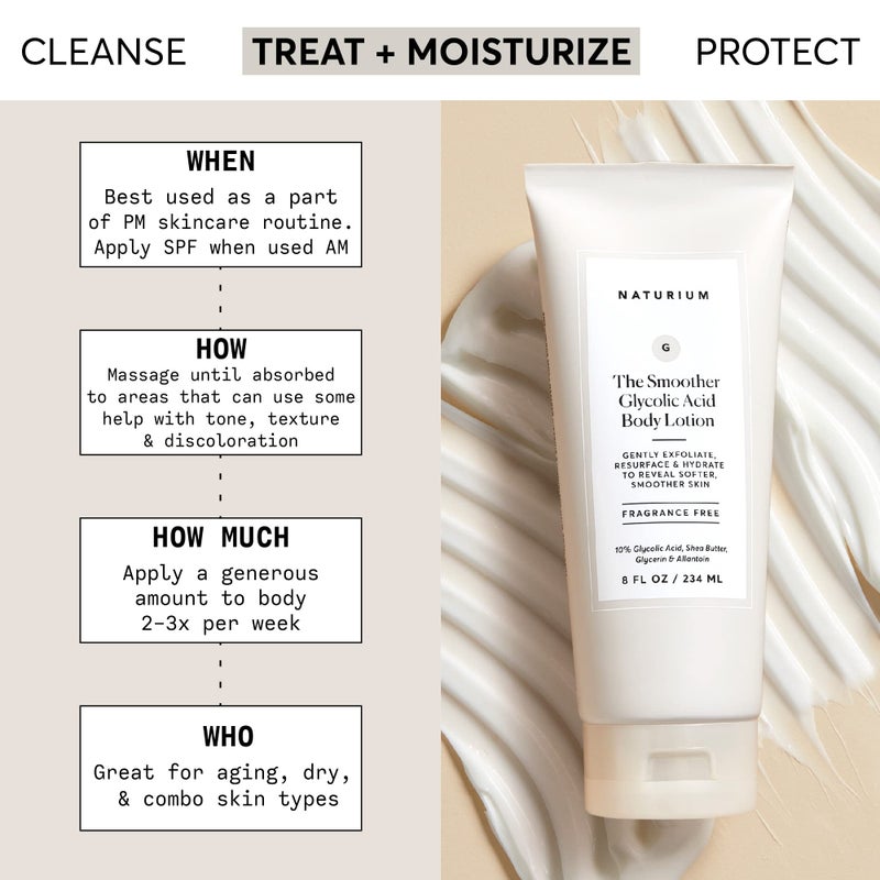 Naturium The Smoother Glycolic Acid Body Lotion, Resurfacing & Exfoliating Treatment, with 10% Glycolic Acid, 8 oz - Image 2
