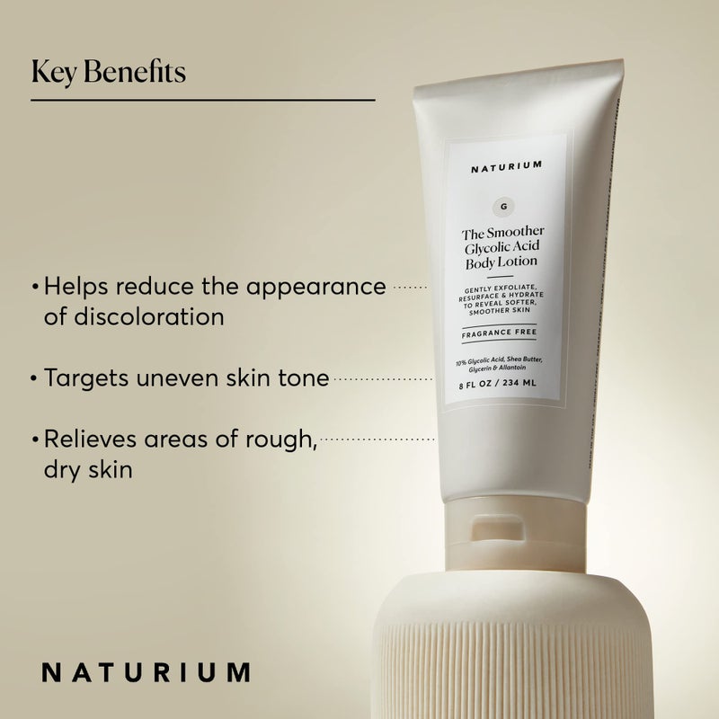 Naturium The Smoother Glycolic Acid Body Lotion, Resurfacing & Exfoliating Treatment, with 10% Glycolic Acid, 8 oz - Image 3