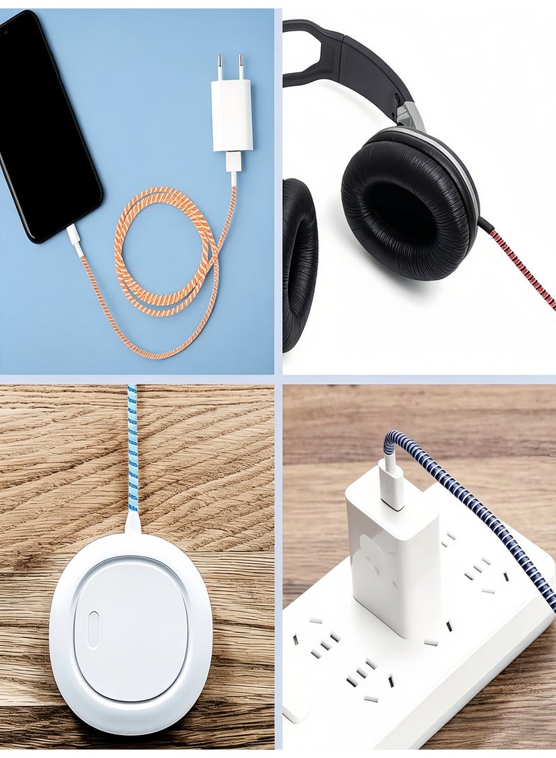 10PCS  Colorful Charger Cable Protector, Silicone Flexible Cable Protector, Spiral Cable Protector, Mouse Cable Protector, Cell Phone USB Charger Protector to Prevent Pets from Chewing Cables，cord protector - Image 3