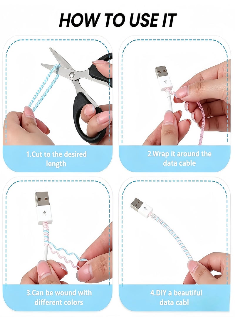 10PCS  Colorful Charger Cable Protector, Silicone Flexible Cable Protector, Spiral Cable Protector, Mouse Cable Protector, Cell Phone USB Charger Protector to Prevent Pets from Chewing Cables，cord protector - Image 5