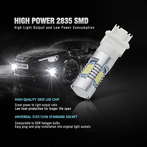 ANTLINE Extremely Bright 3157 3156 3057 4057 4157 3157A 3157K 3457 21-SMD 1260 Lumens LED Bulb Replacement White for Car Backup Reverse Brake Tail Turn Signal Lights Bulbs DRL (Pack of 4) - Image 4