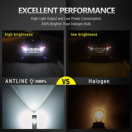 ANTLINE Extremely Bright 3157 3156 3057 4057 4157 3157A 3157K 3457 21-SMD 1260 Lumens LED Bulb Replacement White for Car Backup Reverse Brake Tail Turn Signal Lights Bulbs DRL (Pack of 4) - Image 2
