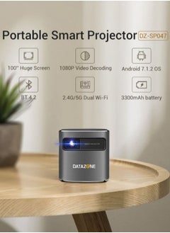 Datazone Smart Mini Portable 1080P HD Projector with Wi-Fi, 2100 Lumen Portable Projector, Built-in Speaker Movie Projector 100 Inch Picture, 1.5-Hour Video Playtime Works with iPhone Airplay  - Image 3