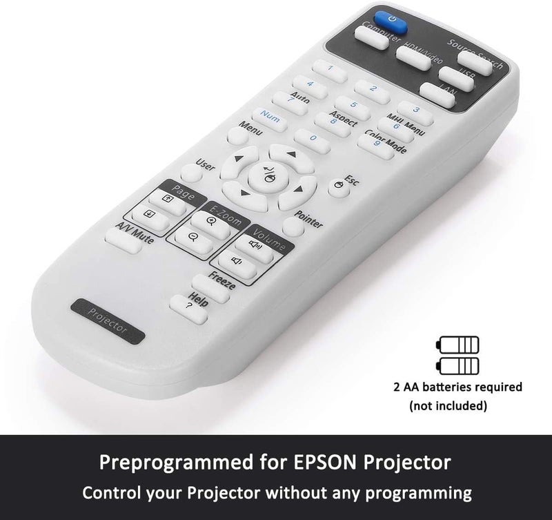 Litance جهاز تحكم عن بعد عالمي للبروجيكتور 2181788 1613717 1648806 1547200 لسلسلة Epson PowerLite وHome Cinema وBrightLink وHome Pro، جهاز تحكم عن بعد بديل واحد للجميع - Image 3