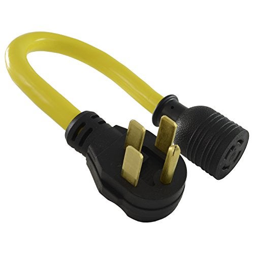 Conntek كونتيك 14335 محول بطول 1.5 قدم 50 أمبير 14-50P قابس ذكر إلى L14-30R 30 أمبير 125/250 فولت موصل أنثوي قفل، أسود - Image 1