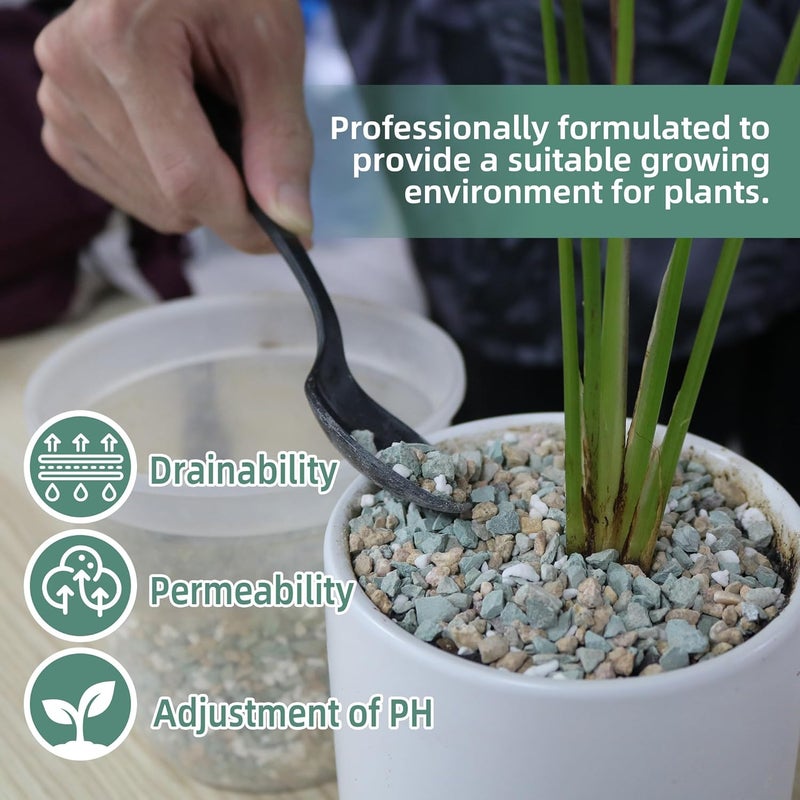 CJGQ 18lb Mix Rocks for Plants in Door -Mix Perlite,Maifanitum Stones,Zeolites Rocks for Bonsai Succulent Cactus Potting Soil and Vase Fillers, Fairy Gardening,Top Dressing - Image 3