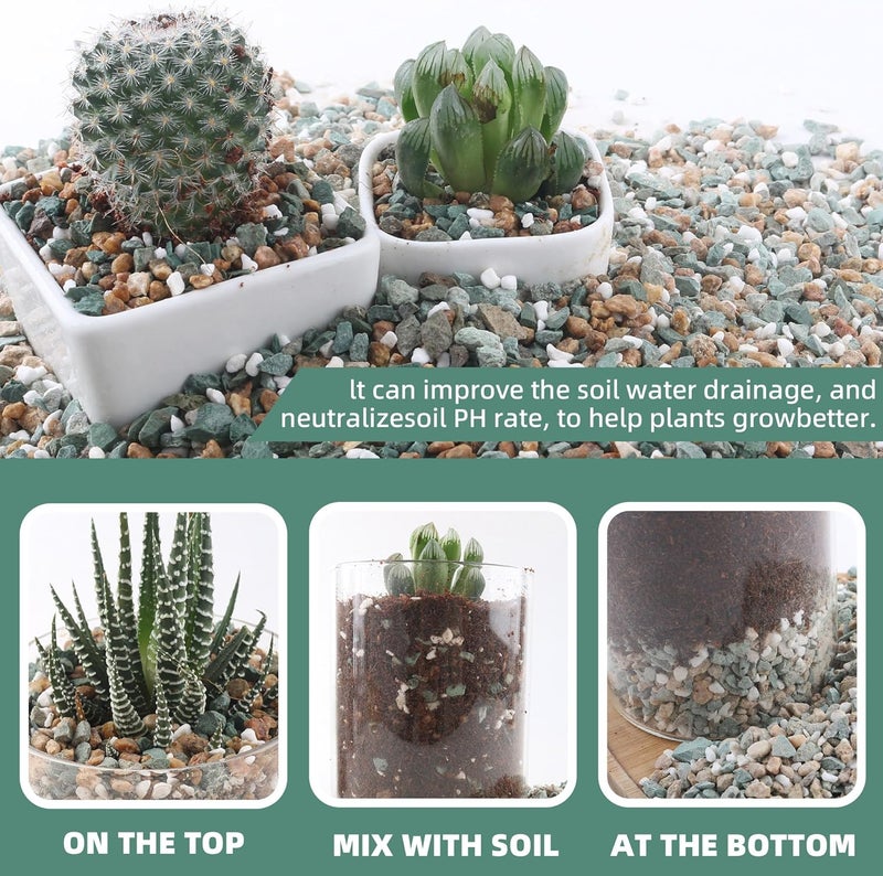 CJGQ 18lb Mix Rocks for Plants in Door -Mix Perlite,Maifanitum Stones,Zeolites Rocks for Bonsai Succulent Cactus Potting Soil and Vase Fillers, Fairy Gardening,Top Dressing - Image 5