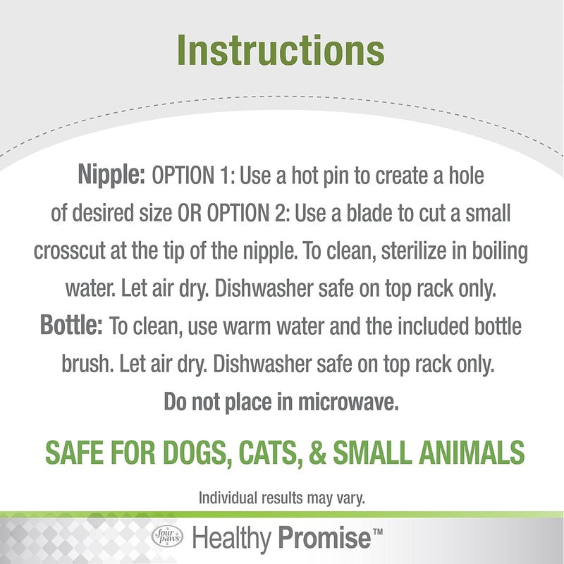 Four Paws Pet Nurser Kit - 2 Bottles for Puppies and Kittens - Image 3