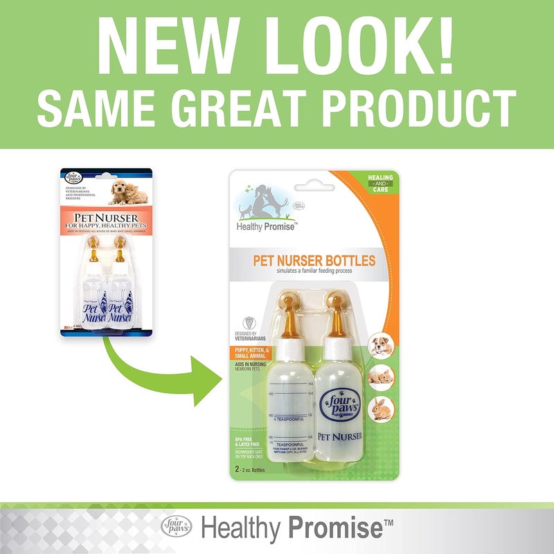 Four Paws Pet Nurser Kit - 2 Bottles for Puppies and Kittens - Image 5