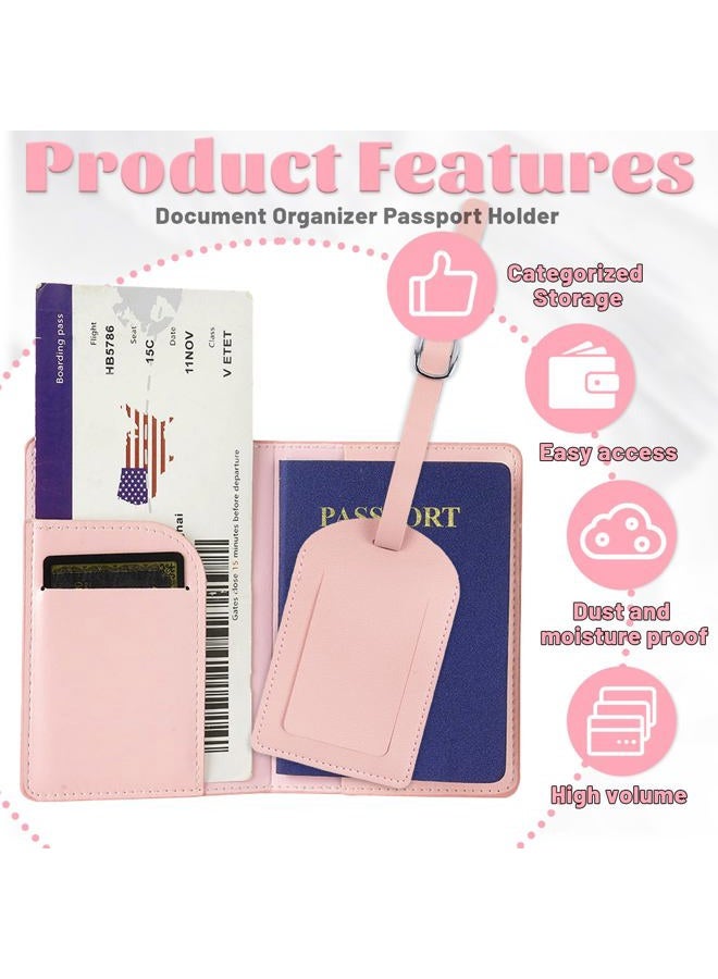 Koceci 3 Pcs Passport Holder and Luggage Tag Set, PU Leather Passport Cover for Travel, Luggage Tag for Suitcases, Suitable for Vacation, Business Trip, Study Abroad, 3 Colors, Portable - Image 4