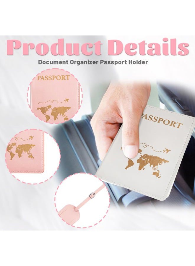 Koceci 3 Pcs Passport Holder and Luggage Tag Set, PU Leather Passport Cover for Travel, Luggage Tag for Suitcases, Suitable for Vacation, Business Trip, Study Abroad, 3 Colors, Portable - Image 3