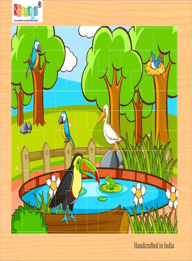 SHANAYA 36 Pieces Wooden Jigsaw Tetris Puzzle Kids Cartoon Animal Vehicle Puzzles Games Baby Early Learning Educational Toys for Children 2 Sided Puzzle (Insects + Birds) - Image 3