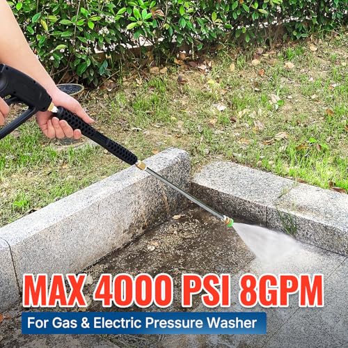 YAMATIC Pressure Washer Gun and Wand with 5 Spray Nozzles, M22-14mm & M22-15mm Fitting Replacement for Ryobi, Karcher, Greenworks, Craftsman, Troy bilt Power Washers, 4000 PSI - Image 4