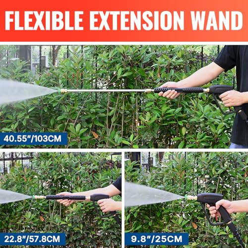 YAMATIC Pressure Washer Gun and Wand with 5 Spray Nozzles, M22-14mm & M22-15mm Fitting Replacement for Ryobi, Karcher, Greenworks, Craftsman, Troy bilt Power Washers, 4000 PSI - Image 2