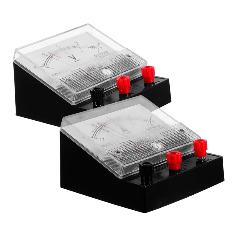 Analog Voltmeter Ammeter Set 2pcs Portable DC Voltage Current Meter School Physics Lab Equipment - Image 2