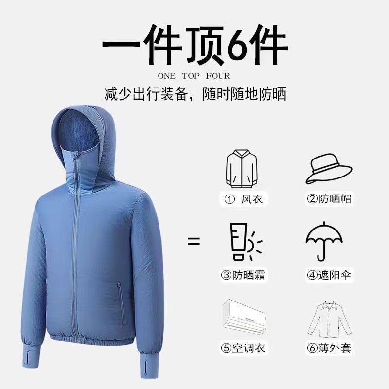 Skin Clothing Sunscreen Air-Conditioning Clothing Summer Heat Protection Couple'S New Travel Outdoor Sunscreen Clothing With Fan Fishing Clothing - Image 4