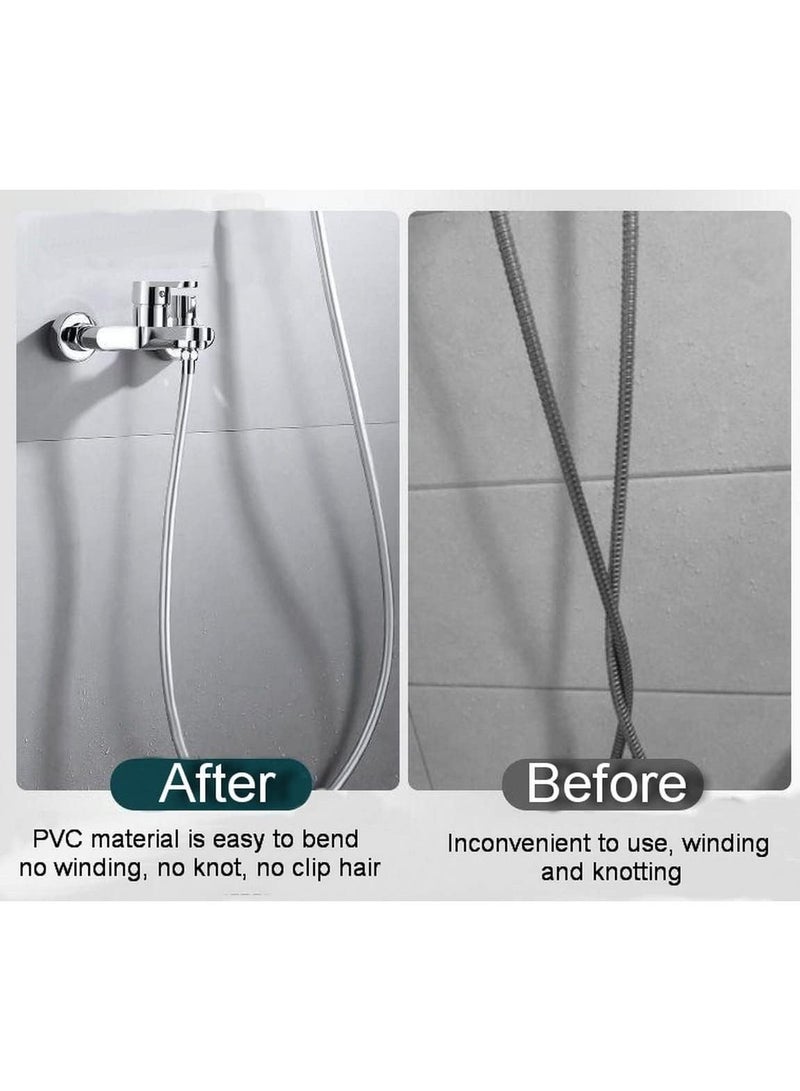 هاهاهاي خرطومان دش من البلاستيك المرن خرطوم دش يدوي مرن 59 بوصة خرطوم بديل للدش اليدوي طويل جدًا - Image 3