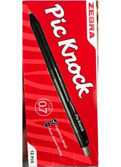 ZEBRA 12 Piece Pic Knock Ball Pen Black 0.7 mm 