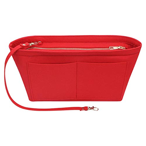 Soyizom Purse Organizer Insert Felt Purse Insert Bag Organizers Multi Pockets Tote Bag in Bag for Women,Red-XL - Image 1