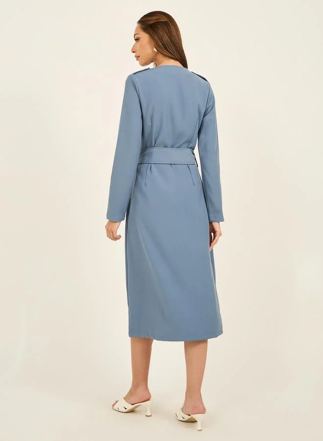 Styli Belted Midi Dress