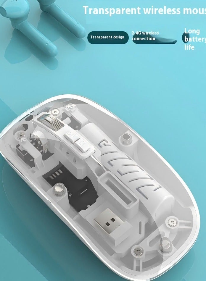 شفاء الحياة فأرة لاسلكية شفافة بتصميم اتصال مزدوج