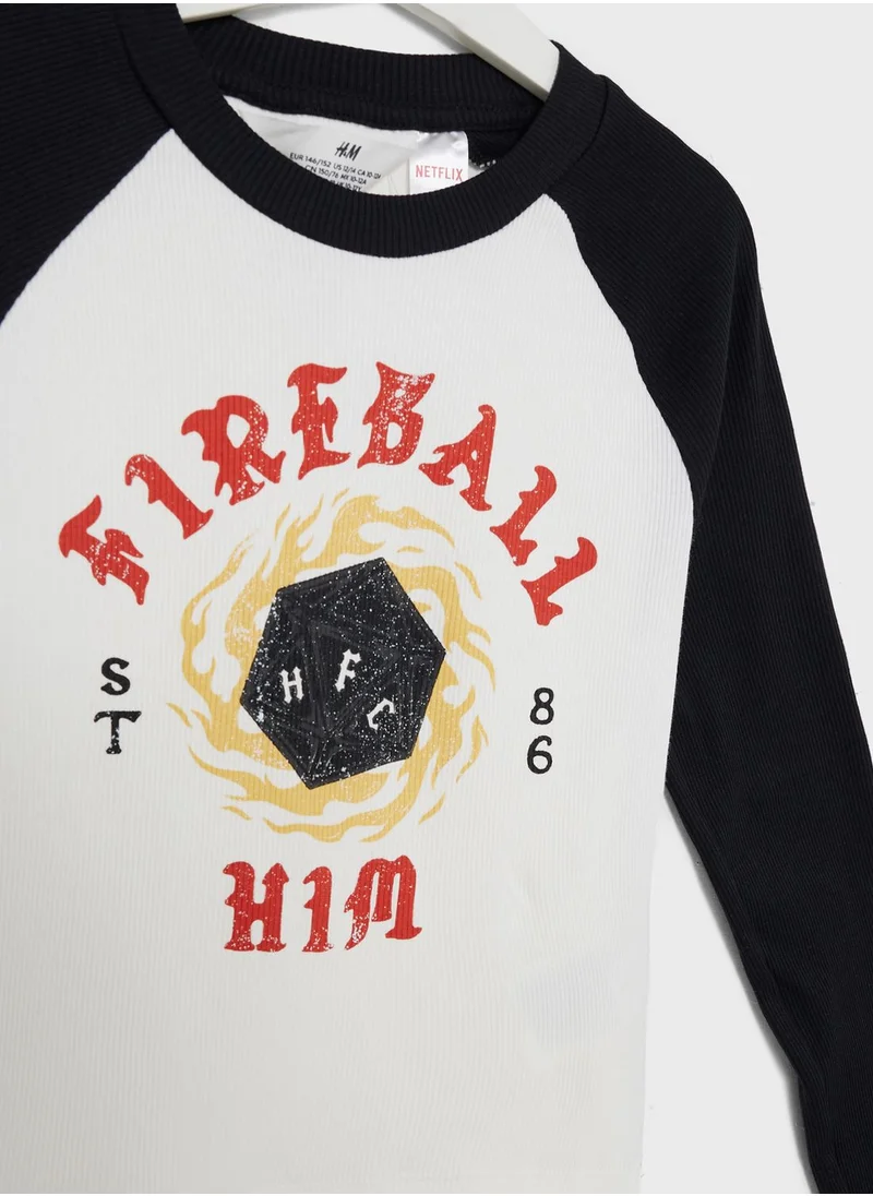 H&M Youth Graphic Print Jersey Top