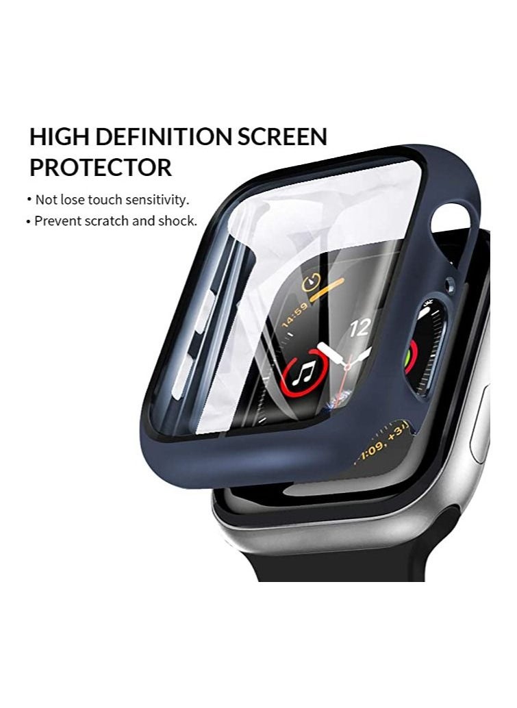 Protective Case Compatible with Apple Watch 42mm Series 3/2/1 with Tempered Glass Screen Protector Replacement for iWatch Cover 42mm - Navy Blue