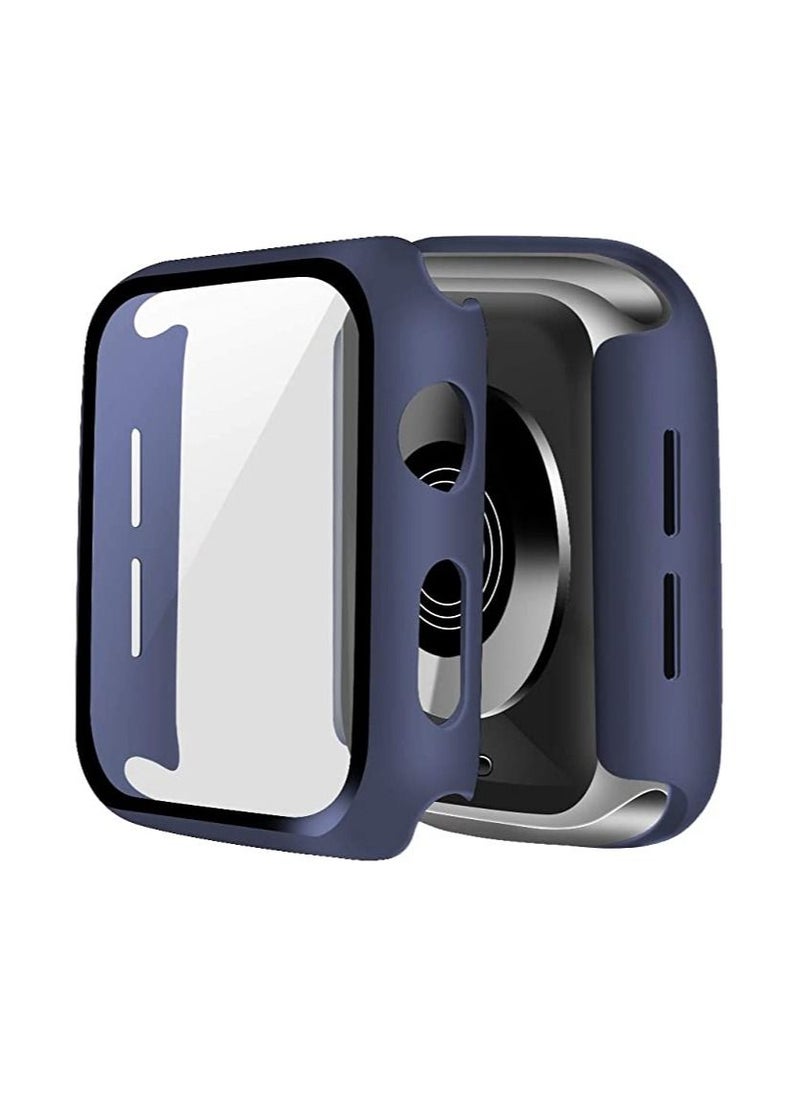 Protective Case Compatible with Apple Watch 42mm Series 3/2/1 with Tempered Glass Screen Protector Replacement for iWatch Cover 42mm - Navy Blue