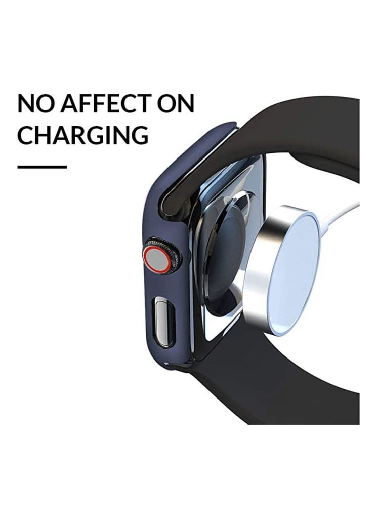 Protective Case Compatible with Apple Watch 42mm Series 3/2/1 with Tempered Glass Screen Protector Replacement for iWatch Cover 42mm - Navy Blue