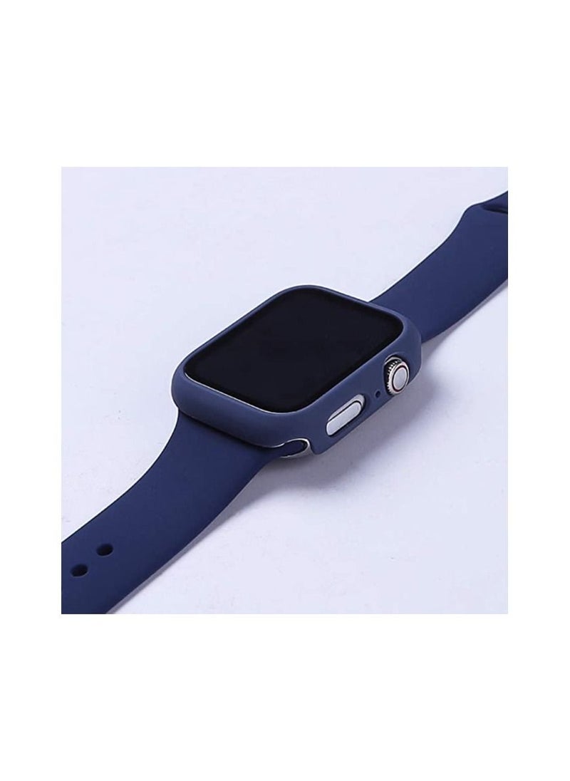 Protective Case Compatible with Apple Watch 42mm Series 3/2/1 with Tempered Glass Screen Protector Replacement for iWatch Cover 42mm - Navy Blue