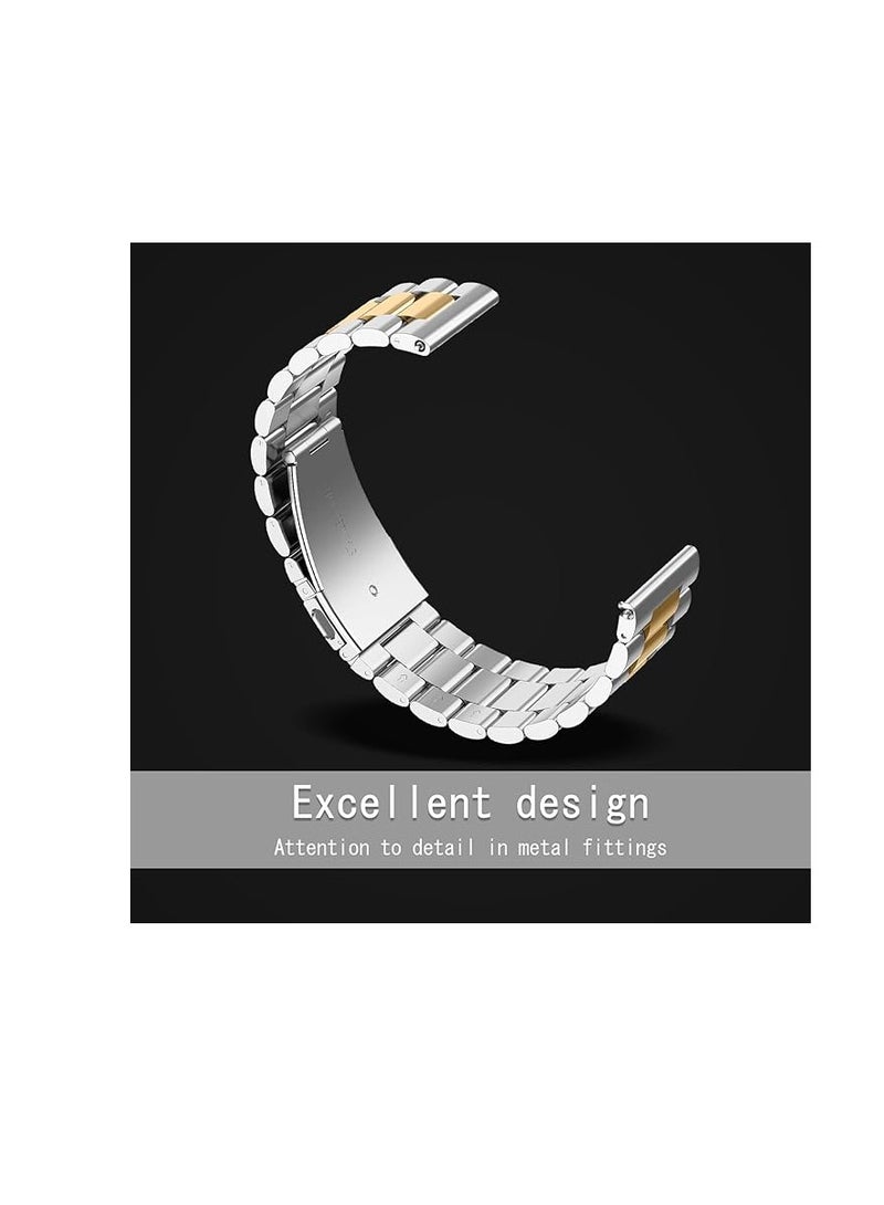 22mm Watch Band Compatible with Amazfit Balance/Bip 5/Cheetah Pro/Huawei GT4 46mm/3 46mm/Watch 4 Pro/4/Ultimate/Buds, Stainless Steel Metal Watch Band for Men Women by Kogyo - Image 2