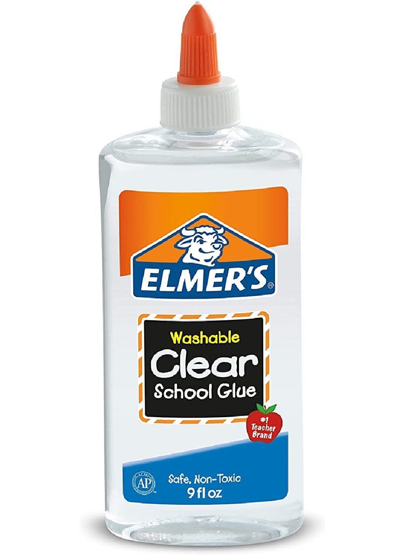 Elmer's Liquid School Glue Clear,Washable, Strong Adhesive for Crafts & School Projects  - 260 ml - Image 1
