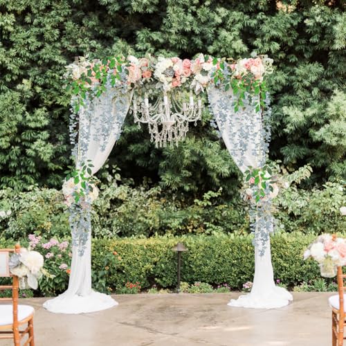 ZEBMOON 24 Pack Grey Wisteria Hanging Flowers, 3.4 Ft Fake Hanging Flowers, Artificial Wisteria Garland Vines for Wedding Room Backdrop Outdoor Patio Garden Decoration - Image 5