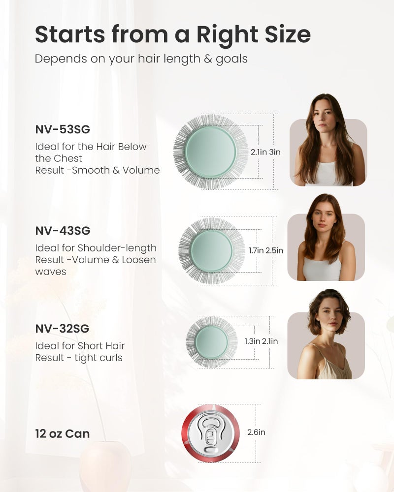 AIMIKE NaturaVol Round Brush for Blow Out, Large Round Hair Brush with Nano Thermal Ceramic Tech, for Fine Hair-Friendly Blow Drying & Styling at Home, Maximum Volume Shine-2.1" Barrel, 3" w/Bristle - Image 3