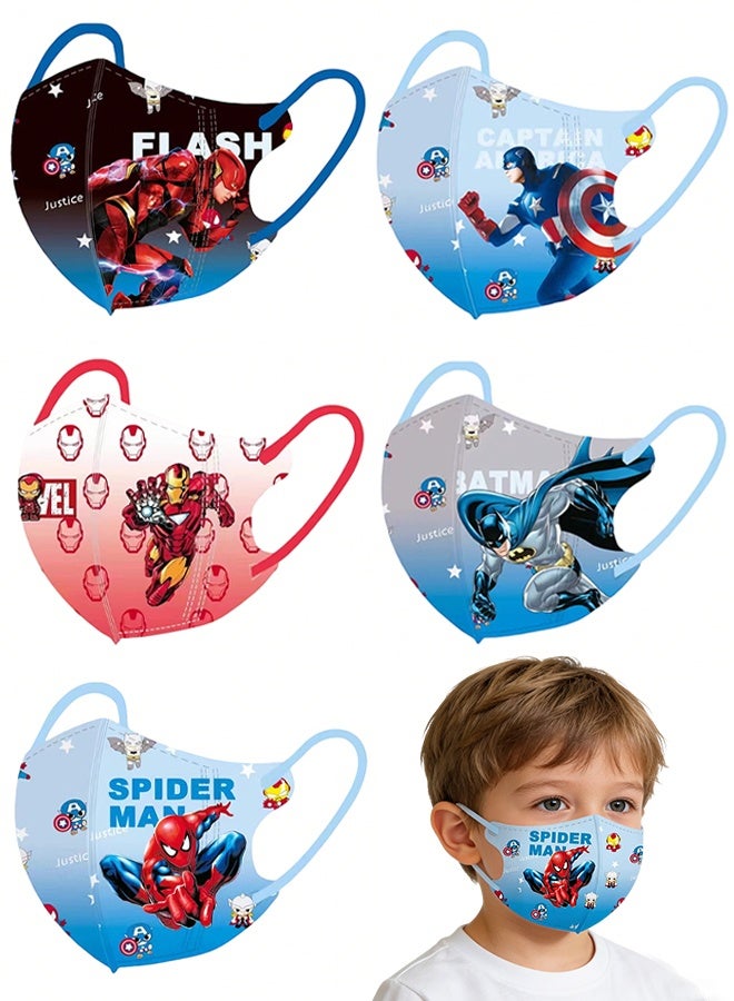 MARVEL Individually Wrapped Kids Disposable Face Mask,50 pcs Masks for Children and Teenagers,3-Layer Cute Unisex Children's Masks - Image 1