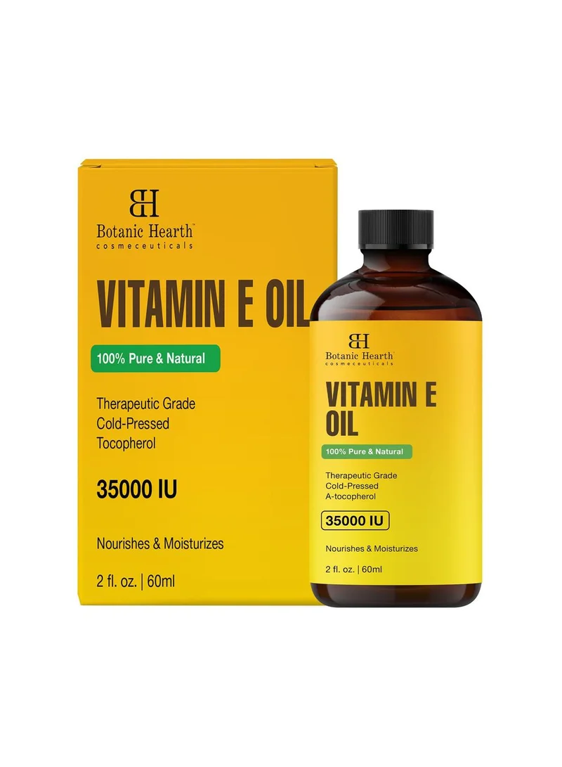 Botanic Hearth Vitamin E Oil | 100% Pure And Natural Oil For Growth Of Nails, Hair, Eyebrows & Eyelashes | 35,000 Iu | Hair & Body Oil With Eyebrow & Eyelash Brush|