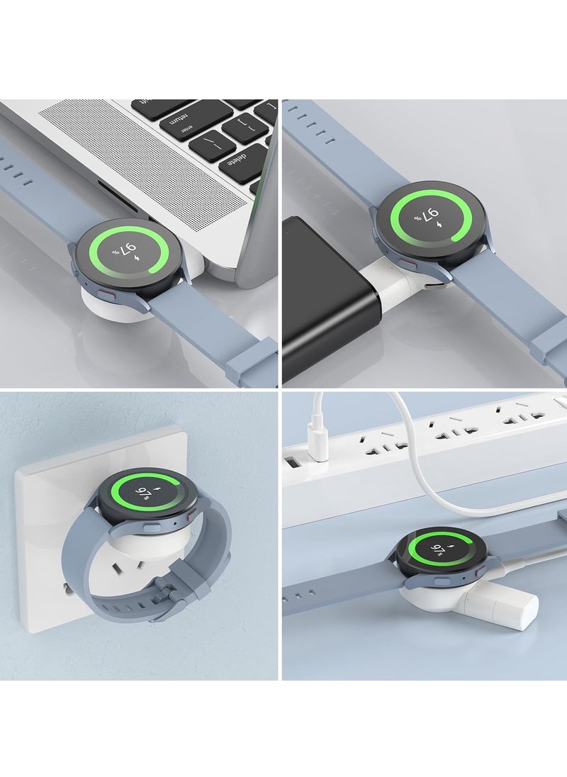 Excefore - Portable Galaxy Watch Charger, USB Type-C Portable Charger for Samsung Galaxy Watch6/5/5Pro/4/4Classic/Active2 Wireless Smart Watch Accessories Rotatable Dual Charging Mode Adapter - Image 1