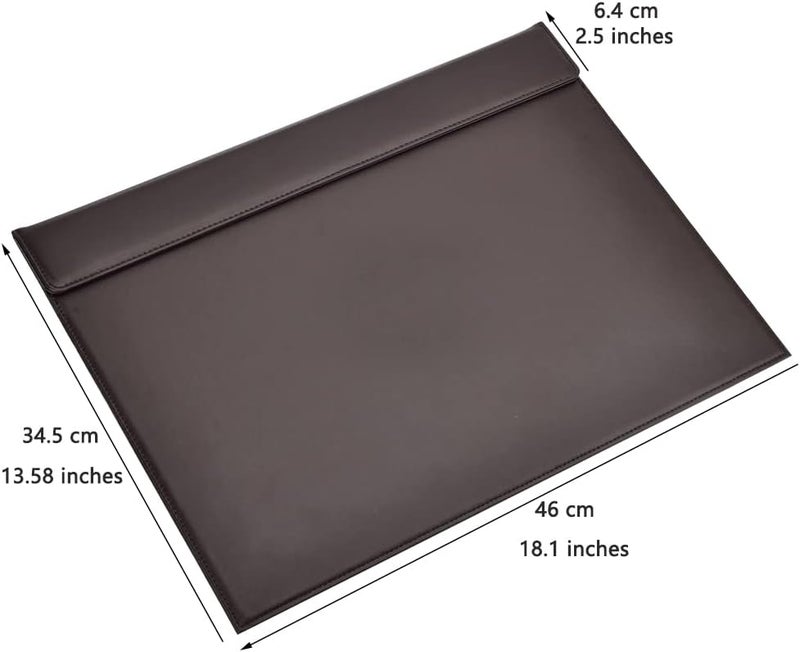 KINGFOM 18''x14'' Large Rectangle A3 Desk Writing & Drawing Desk Pad &Board Table Protector Mat with Paper Clip on Top Brown - Image 3