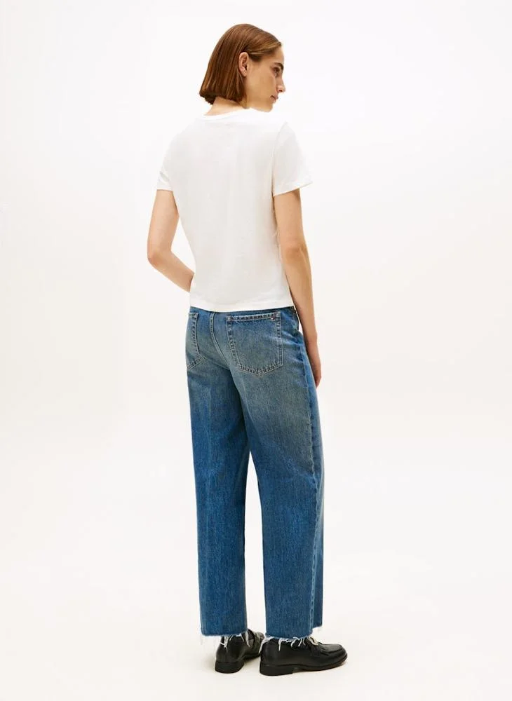 تومي هيلفيغر تي شيرت بياقة دائرية وطبعة جرافيك