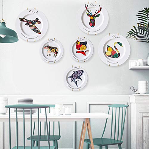 SOSPIRO 10 Pack Stainless Steel Plate Hangers for Walls Compatible Decorative Plates Hooks Dish Diaplay Holder with 10 PCS Wall Hooks (8 Inch) - Image 5