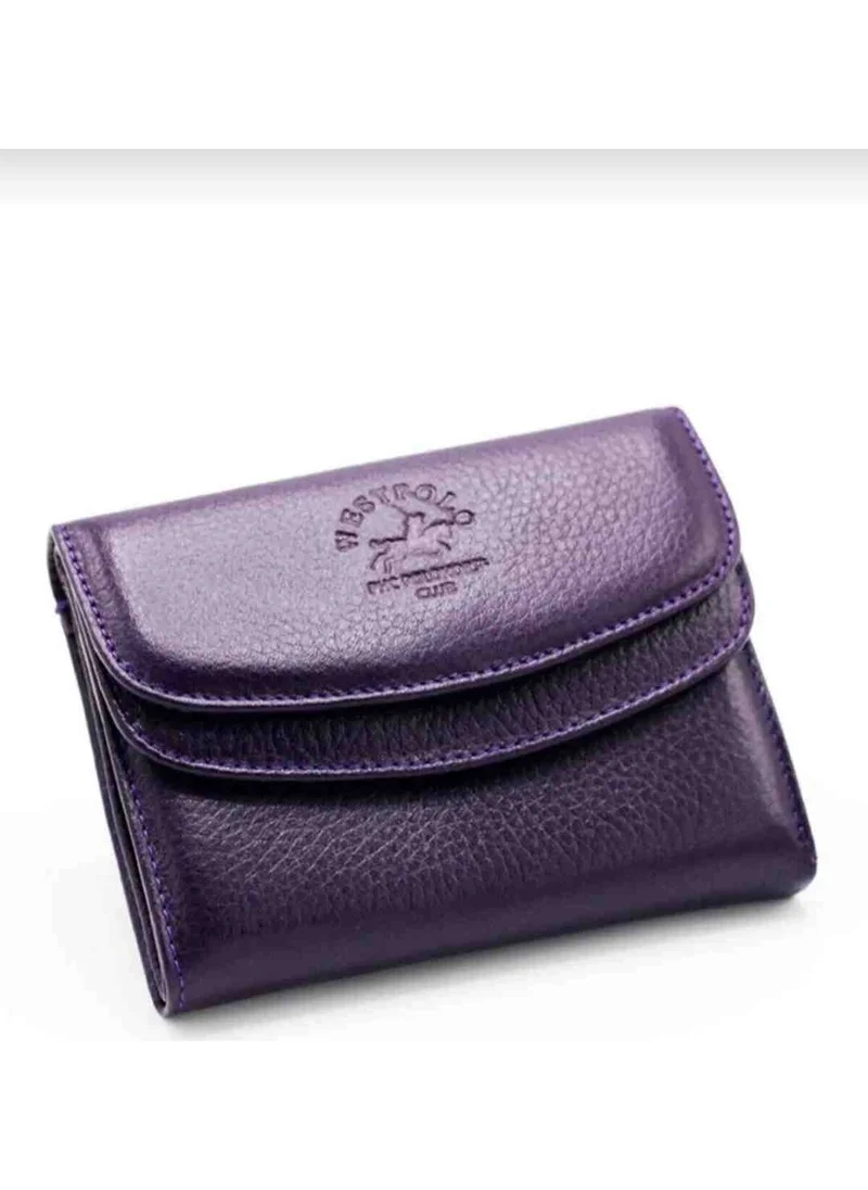 West Polo Women's Purple Genuine Leather Wallet