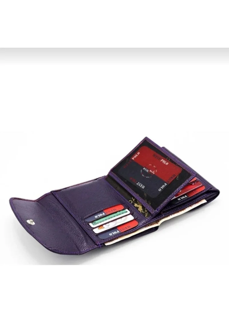 West Polo Women's Purple Genuine Leather Wallet