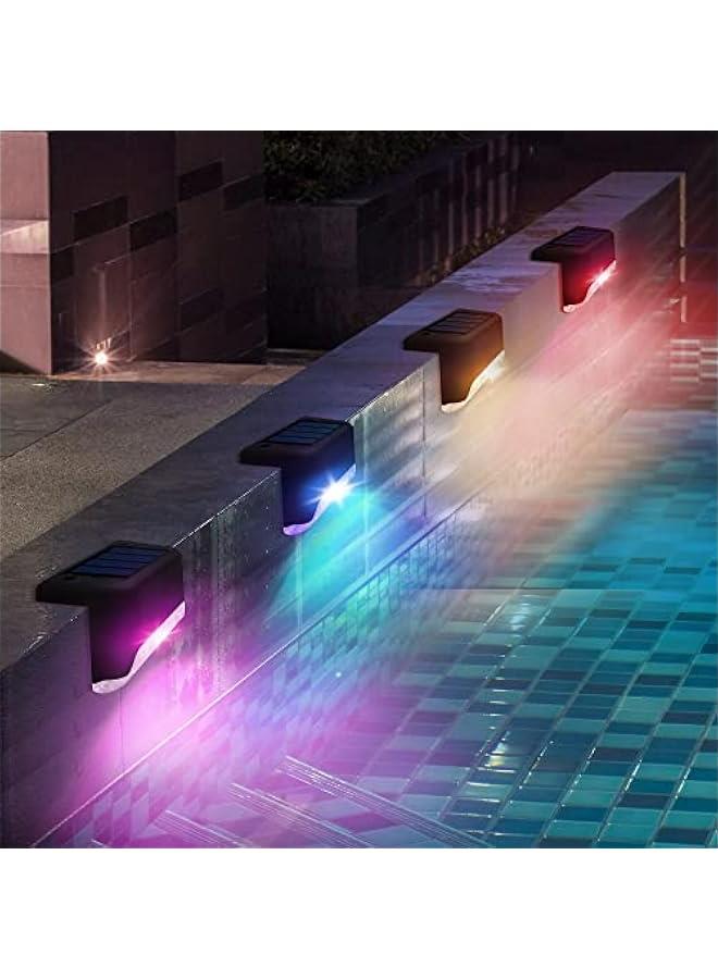 Generic Color Changing Solar Pool Side Lights 4-Pack for Nighttime Swimming Pool Ambiance - Waterproof LED Deck Lights for Outdoor Decor on Stairs, Fence, Yard, Patio, Pathway.  - Image 1