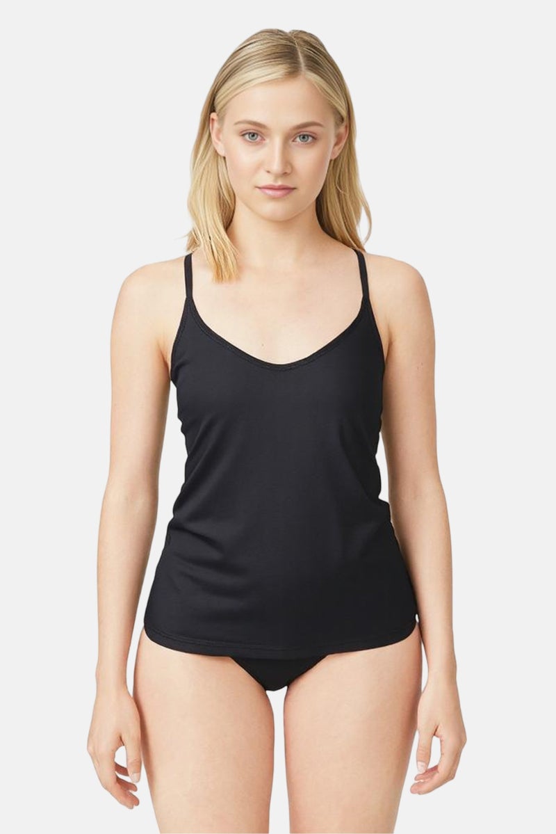 Anne Cole Women 2 Pcs Plain Padded Top And Bottom Bikini Set, Black - Image 1