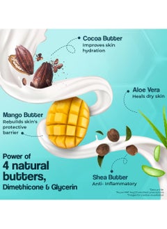 VENUSIA Moisturizer Lotion For Everyday Use for Dry Skin Contains Shea Butter Mango Butter Aloe Butter and Cocoa Butter. Paraben Free and Non irritant formula pack of 2 , 300 g each  - Image 2