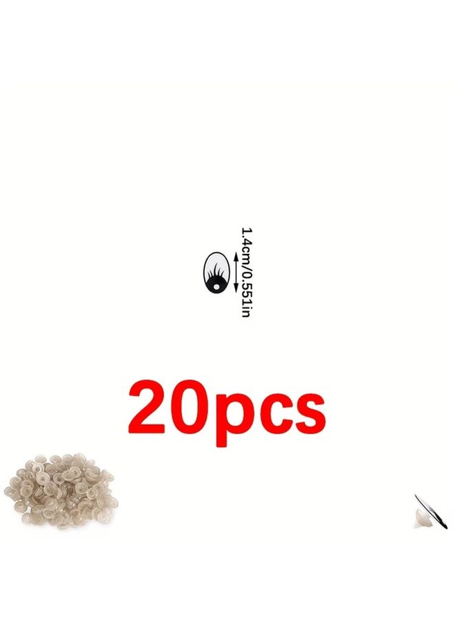 20pcs 6 Sizes Black Oval Plastic Craft Eyes With Washers 2cm For Crochet - Image 3