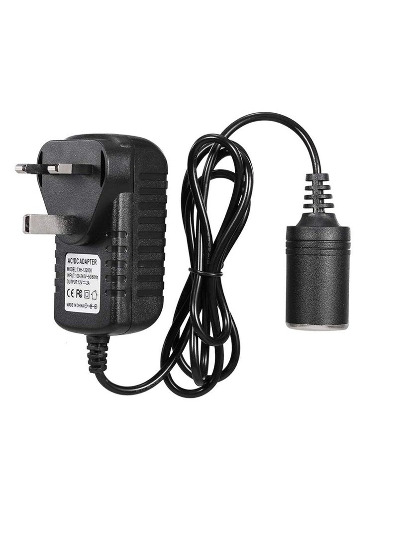Y&D Ac To Dc Converter Car Power Inverter Converter 240v-12v Lighter Socket Voltage Adapter For Vacuum And Other 12v Devices Uk Plug  - Image 1