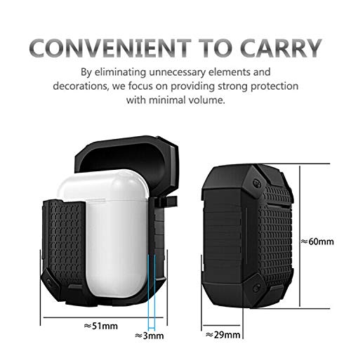 GadgetBite Rugged Armor Protective Case Cover for Apple Wireless Earphones 1 & 2 - Classic Black - Image 4