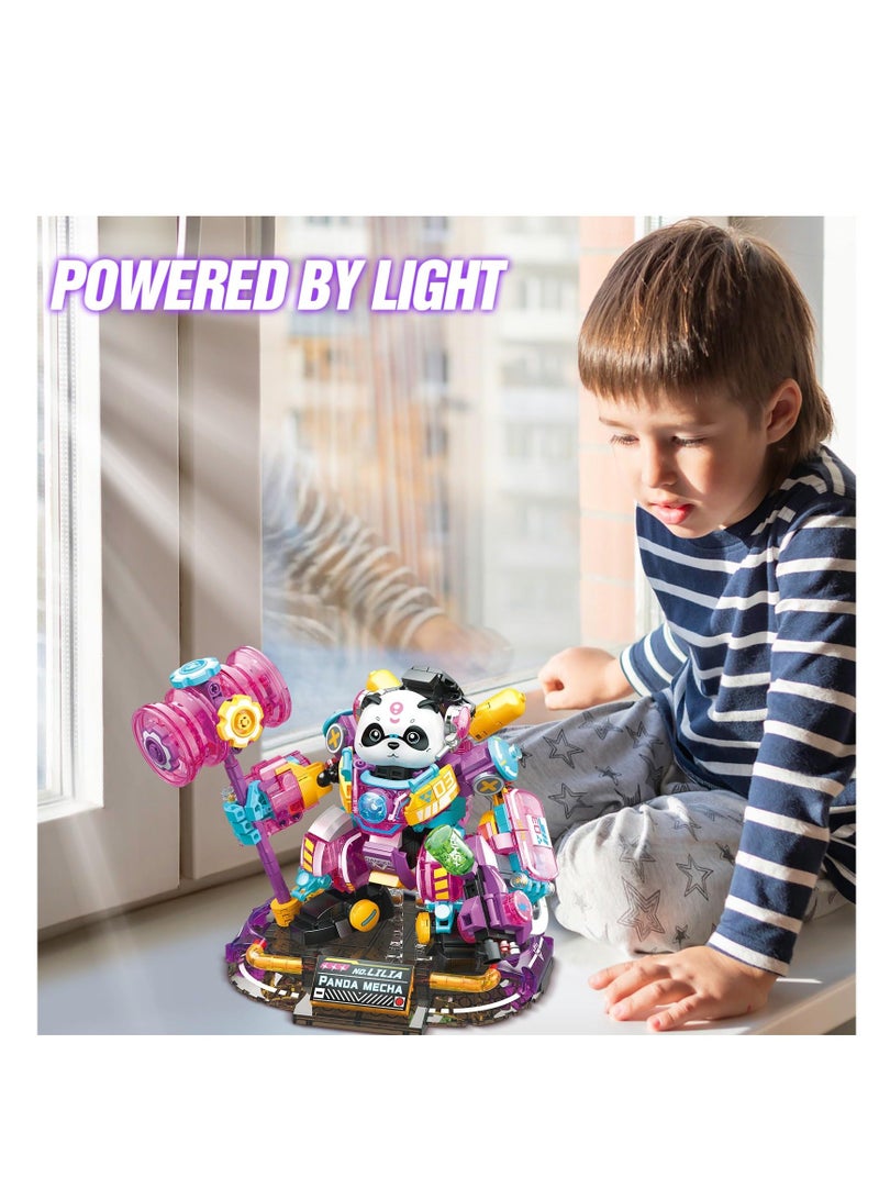 Panda Building Blocks Set, 618 pcs Luminous Friends Animals Micro Mini Mecha Building Bricks Kit, Cute Animal Figures Toy for Adults and Kids, Party Favor for Boys Girls Aged 6+ - Image 4