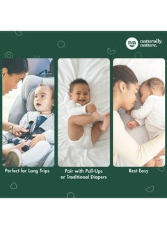 Naturally Nature Superior Leak Protection, Naturally Nature Overnight Diaper Booster Pads with Adhesive for Pull-on & Regular Diapers, Trusted by Parents to Help with Nighttime Leaks, Boys & Girls, 64 Pads  - Image 5